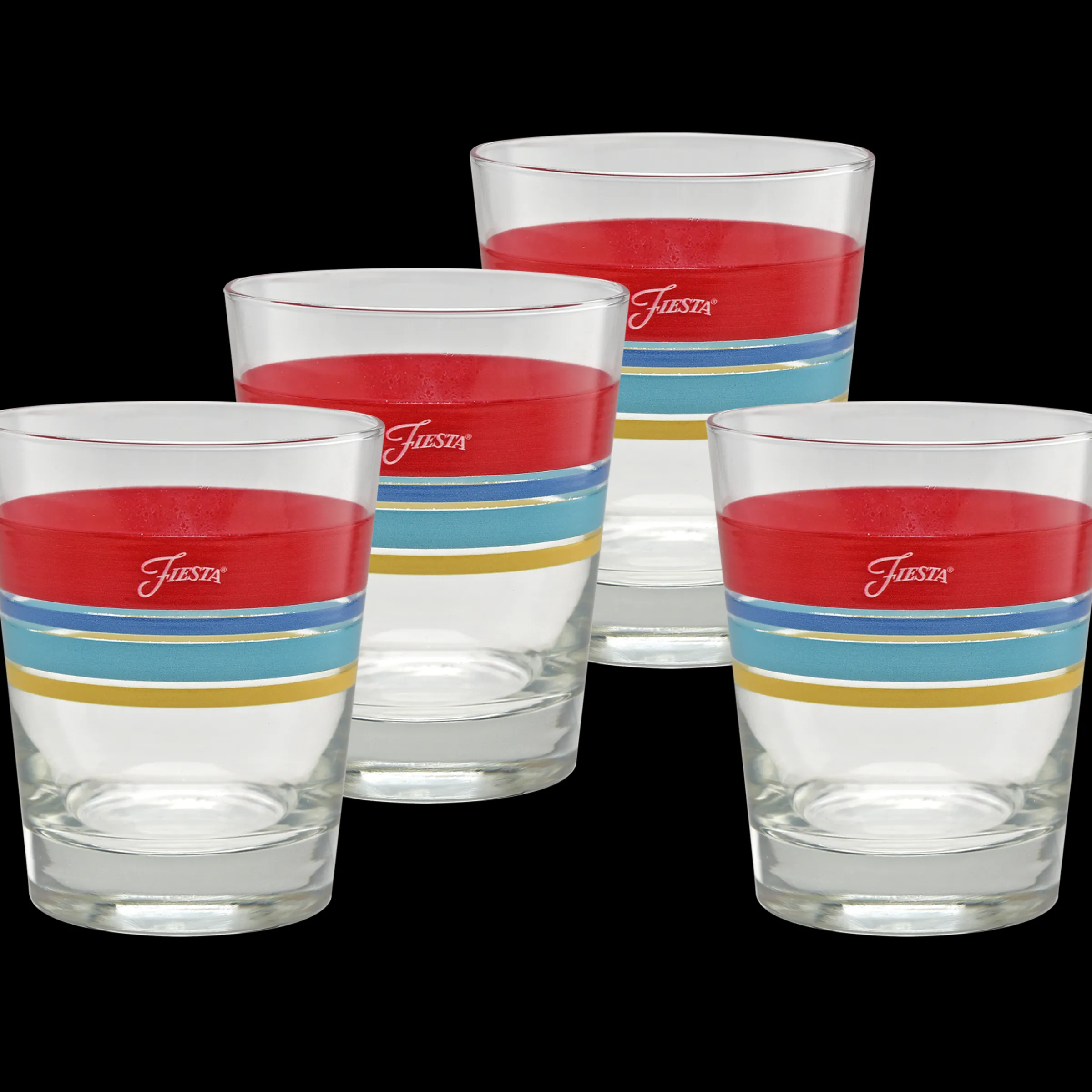 Vibrant 15 oz. Edgeline Tapered Double Old Fashion – Set of 4|Fiesta Factory Direct Hot