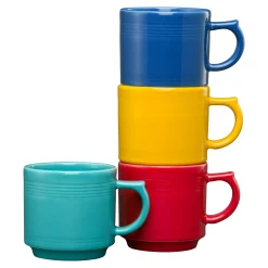 Vibrant 16 OZ Set of 4 Mixed Stackable Mug Set|Fiesta Factory Direct Hot