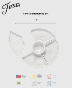 Vibrant 5-Piece Mixed Colors Entertaining Set 8 1/5 Inch|Fiesta Factory Direct New