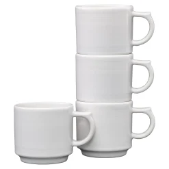 White 16 OZ Set of 4 Stackable Mug Set|Fiesta Factory Direct Best