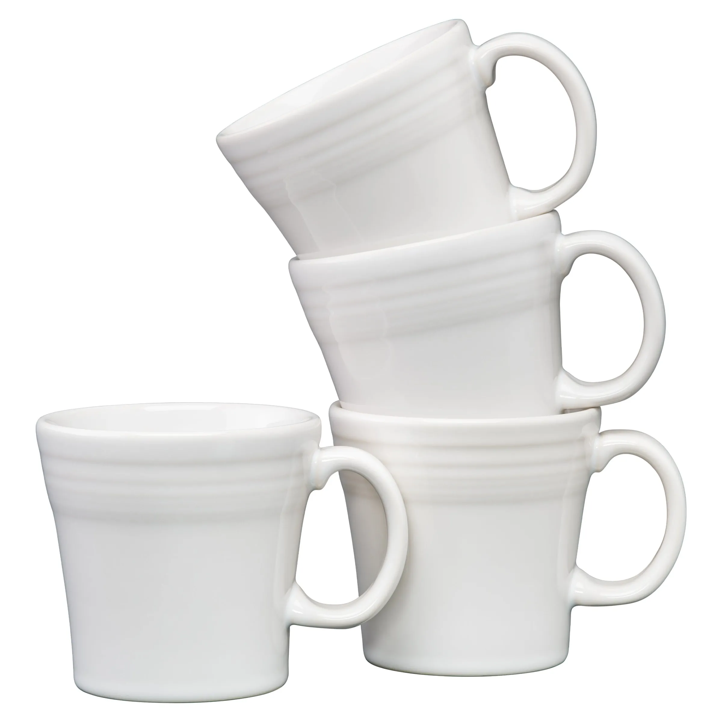 White 15 OZ Set of 4 Tapered Mugs|Fiesta Factory Direct