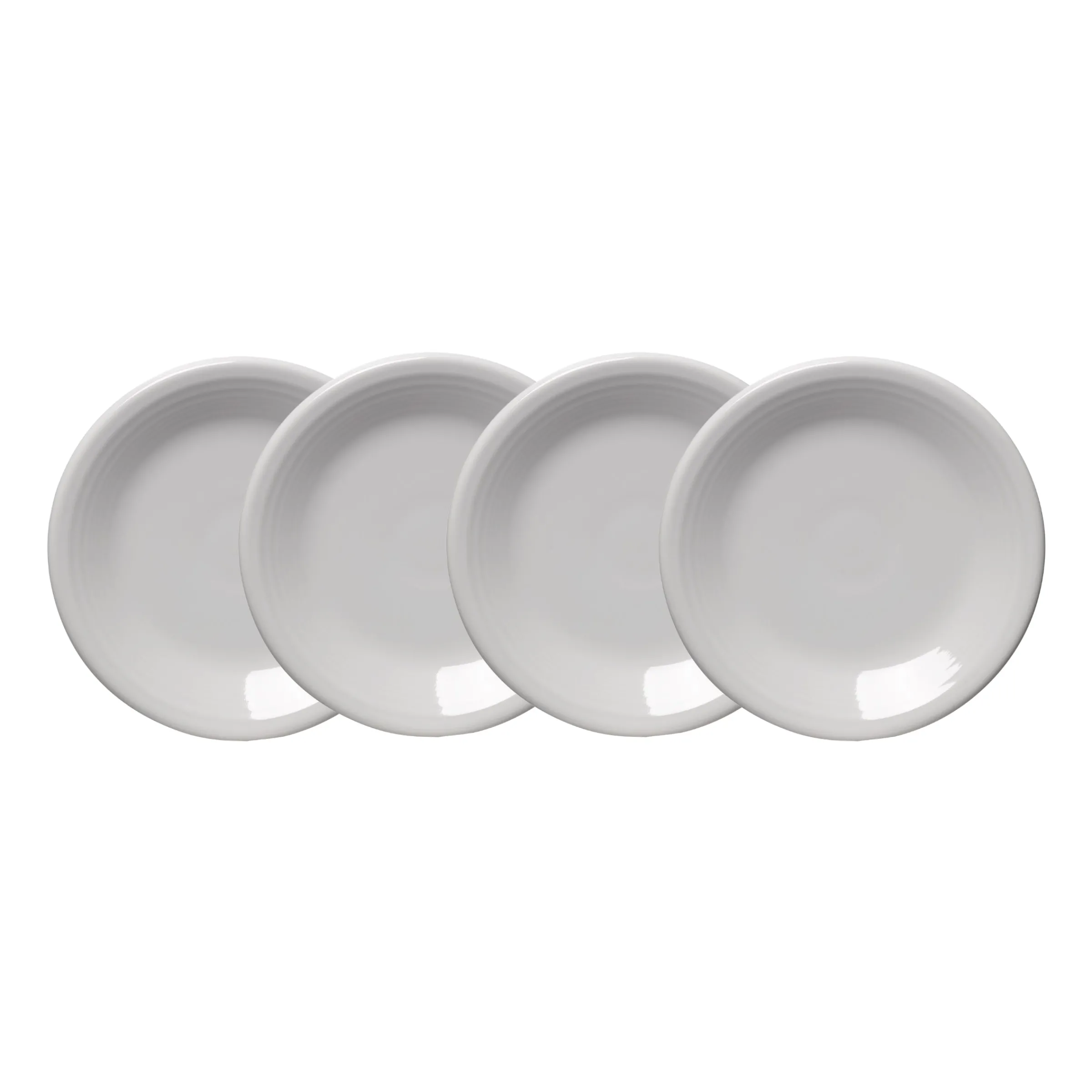 White Classic Rim 7 1/4 Inch Salad Plate, Set of 4|Fiesta Factory Direct New